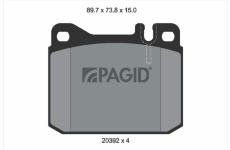 Sada brzdových destiček, kotoučová brzda PAGID T4135N