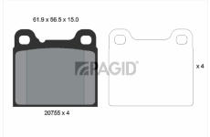 Sada brzdových destiček, kotoučová brzda PAGID T1184N