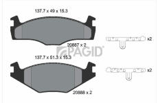 Sada brzdových destiček, kotoučová brzda PAGID T4151N