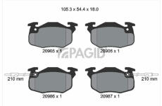 Sada brzdových destiček, kotoučová brzda PAGID T6088N