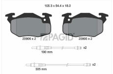 Sada brzdových destiček, kotoučová brzda PAGID T9029N