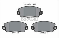 Sada brzdových destiček, kotoučová brzda PAGID T0624N