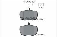 Sada brzdových destiček, kotoučová brzda PAGID T0062N