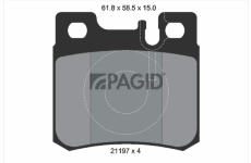 Sada brzdových destiček, kotoučová brzda PAGID T1014N