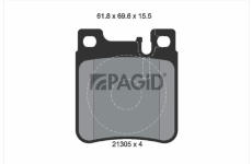 Sada brzdových destiček, kotoučová brzda PAGID T1050N