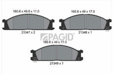 Sada brzdových destiček, kotoučová brzda PAGID T0009N