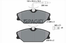 Sada brzdových destiček, kotoučová brzda PAGID T9033N