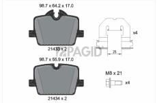 Sada brzdových destiček, kotoučová brzda PAGID T2887N