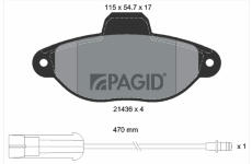 Sada brzdových destiček, kotoučová brzda PAGID T9030N