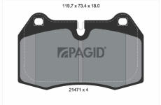 Sada brzdových destiček, kotoučová brzda PAGID T5091N