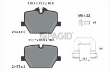 Sada brzdových destiček, kotoučová brzda PAGID T2347N