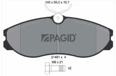 Sada brzdových destiček, kotoučová brzda PAGID T3037N