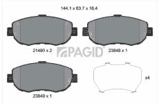 Sada brzdových destiček, kotoučová brzda PAGID T1323N