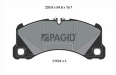 Sada brzdových destiček, kotoučová brzda PAGID T2846N