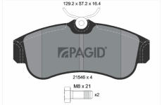 Sada brzdových destiček, kotoučová brzda PAGID T5063N