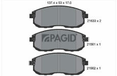 Sada brzdových destiček, kotoučová brzda PAGID T3009N
