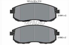 Sada brzdových destiček, kotoučová brzda PAGID T1777N