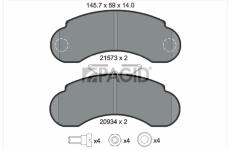 Sada brzdových destiček, kotoučová brzda PAGID T9025N
