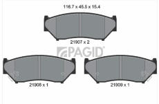 Sada brzdových destiček, kotoučová brzda PAGID T3081N