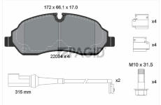 Sada brzdových destiček, kotoučová brzda PAGID T2395N