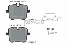Sada brzdových destiček, kotoučová brzda PAGID T2735N