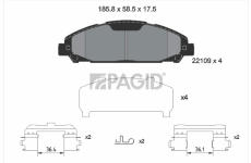 Sada brzdových destiček, kotoučová brzda PAGID T2674N