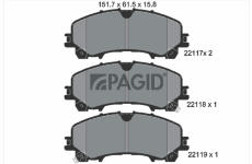Sada brzdových destiček, kotoučová brzda PAGID T2426N