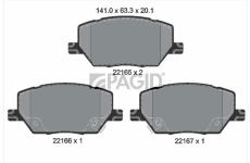 Sada brzdových destiček, kotoučová brzda PAGID T2447N