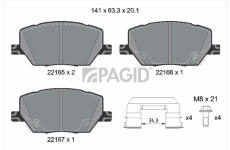 Sada brzdových destiček, kotoučová brzda PAGID T2686N