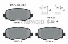 Sada brzdových destiček, kotoučová brzda PAGID T2446N