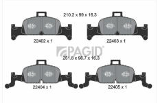Sada brzdových destiček, kotoučová brzda PAGID T2546N