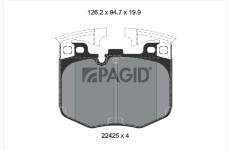 Sada brzdových destiček, kotoučová brzda PAGID T2547N