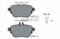 Sada brzdových destiček, kotoučová brzda PAGID T2579N
