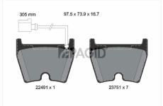 Sada brzdových destiček, kotoučová brzda PAGID T2581N