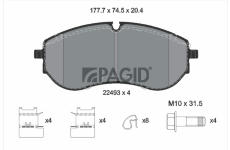 Sada brzdových destiček, kotoučová brzda PAGID T2835N