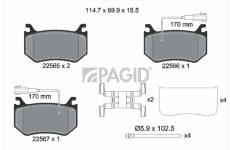 Sada brzdových destiček, kotoučová brzda PAGID T2664N