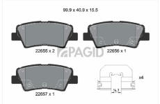 Sada brzdových destiček, kotoučová brzda PAGID T2696N