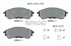 Sada brzdových destiček, kotoučová brzda PAGID T2860N