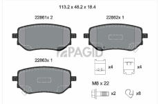Sada brzdových destiček, kotoučová brzda PAGID T2807N