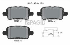 Sada brzdových destiček, kotoučová brzda PAGID T2741N