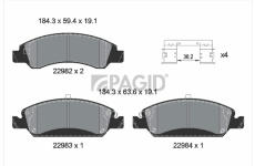 Sada brzdových destiček, kotoučová brzda PAGID T4236N