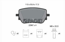 Sada brzdových destiček, kotoučová brzda PAGID T2797N