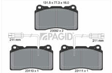 Sada brzdových destiček, kotoučová brzda PAGID T5113N