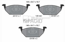 Sada brzdových destiček, kotoučová brzda PAGID T1163N