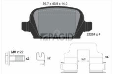 Sada brzdových destiček, kotoučová brzda PAGID T5143N