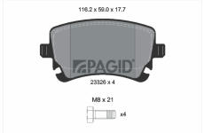 Sada brzdových destiček, kotoučová brzda PAGID T2568N