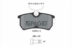Sada brzdových destiček, kotoučová brzda PAGID T5118N