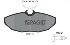 Sada brzdových destiček, kotoučová brzda PAGID T5133N