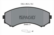 Sada brzdových destiček, kotoučová brzda PAGID T1250N