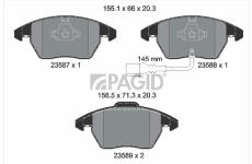 Sada brzdových destiček, kotoučová brzda PAGID T1376N